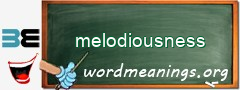 WordMeaning blackboard for melodiousness